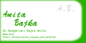 anita bajka business card